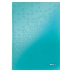 Cuaderno con tapas duras Leitz WOW, 80 hojas rayado horizontal, DIN A4, turquesa
