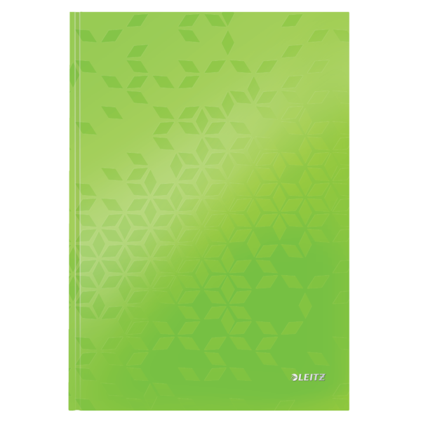 Cuaderno con tapas duras Leitz WOW, 80 hojas rayado horizontal, DIN A4, verde