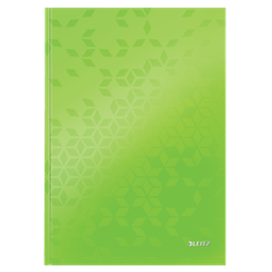 Cuaderno con tapas duras Leitz WOW, 80 hojas rayado horizontal, DIN A4, verde