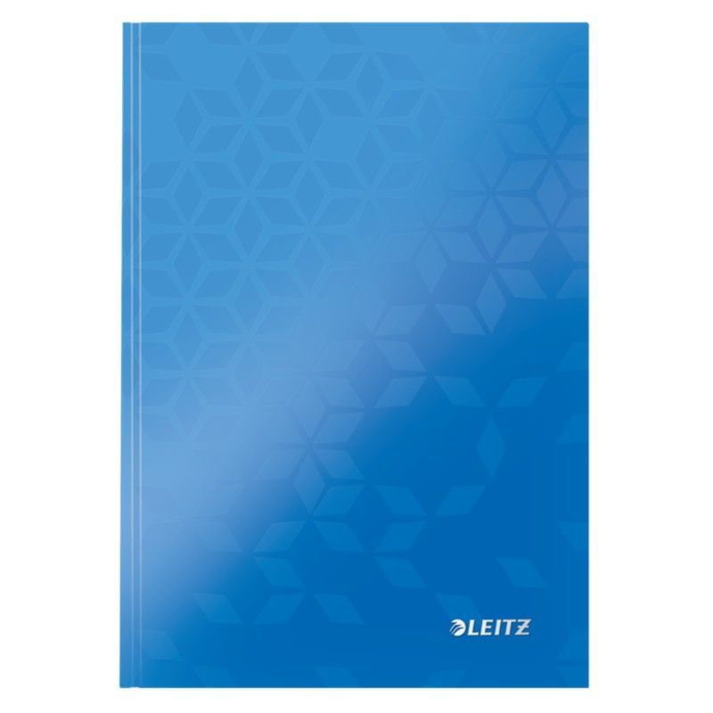 Cuaderno con tapas duras Leitz WOW, 80 hojas rayado horizontal,DIN A5, azul