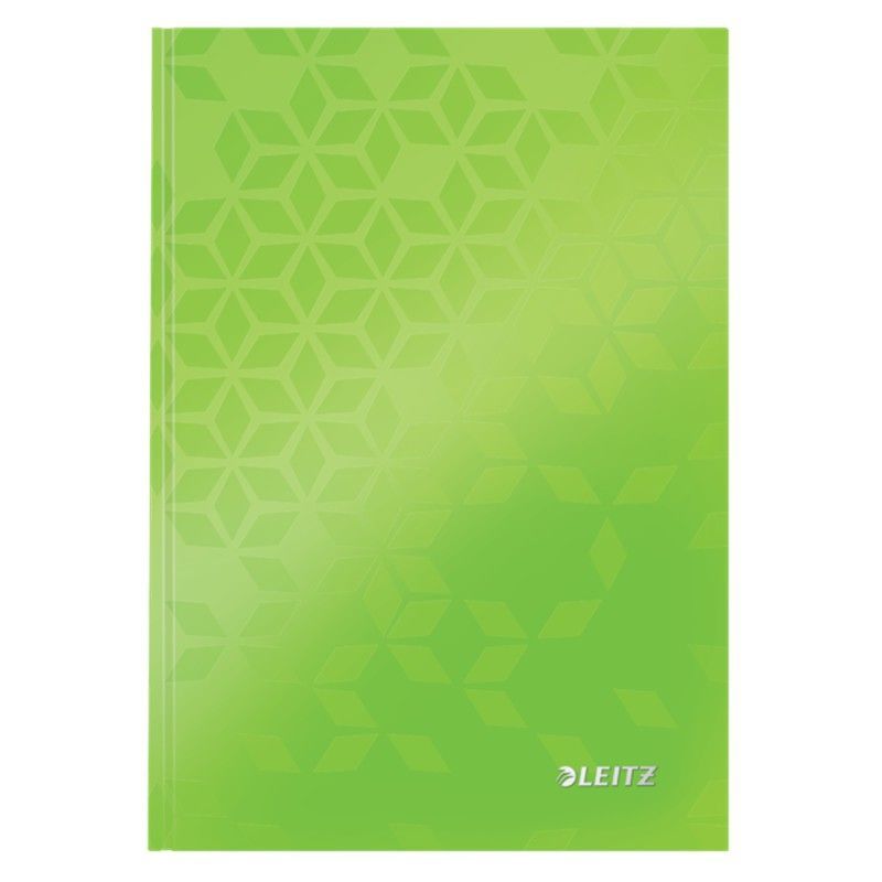 Cuaderno con tapas duras Leitz WOW, 80 hojas rayado horizontal,DIN A5, verde