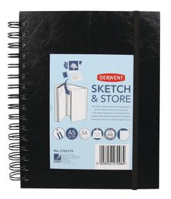 Cuaderno de dibujo Sketch and Store Derwent A5, 56 hojas 165 grs