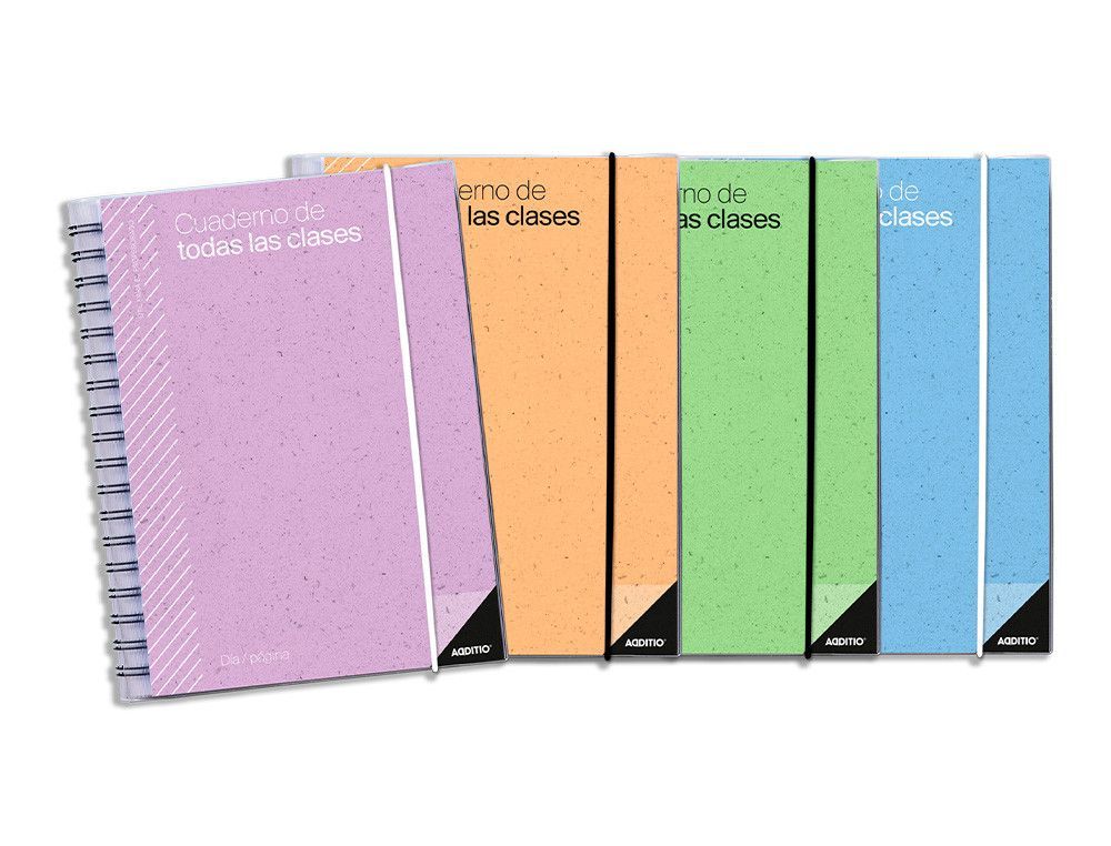 Cuaderno de todas las clases profesorado addittio 256 paginas dia pagina color verde 170x240 mm