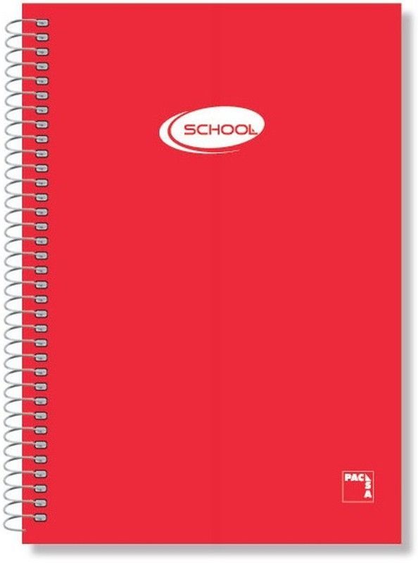 Cuaderno espiral 50 h. TD.Roja  Fº 4*4