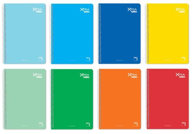 Cuaderno espiral Fº 80 hojas liso 90 gr.