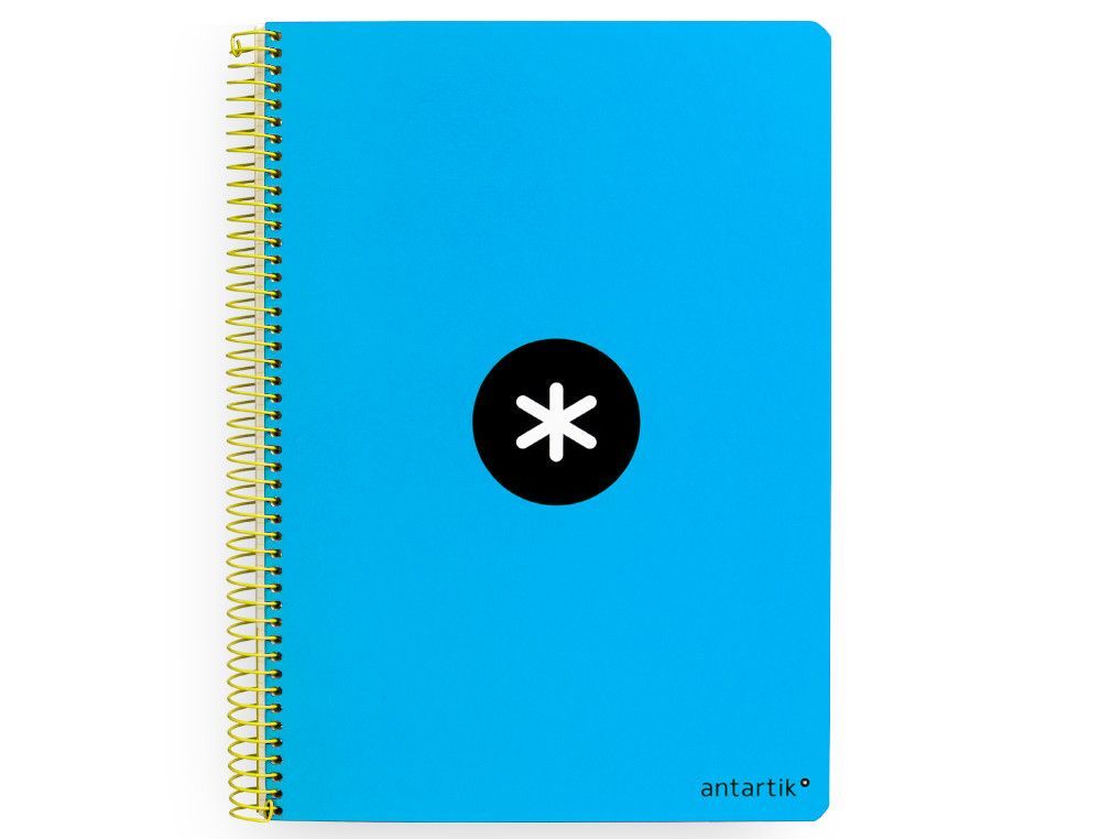 Cuaderno espiral liderpapel a4 antartik tapa dura 80h 100gr cuadro 4mm con margen color azul