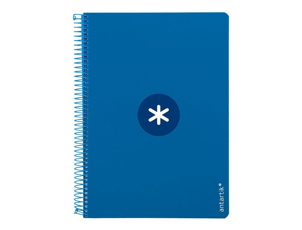 Cuaderno espiral liderpapel a4 antartik tapa dura 80h 100gr cuadro 4mm con margen color azul oscuro