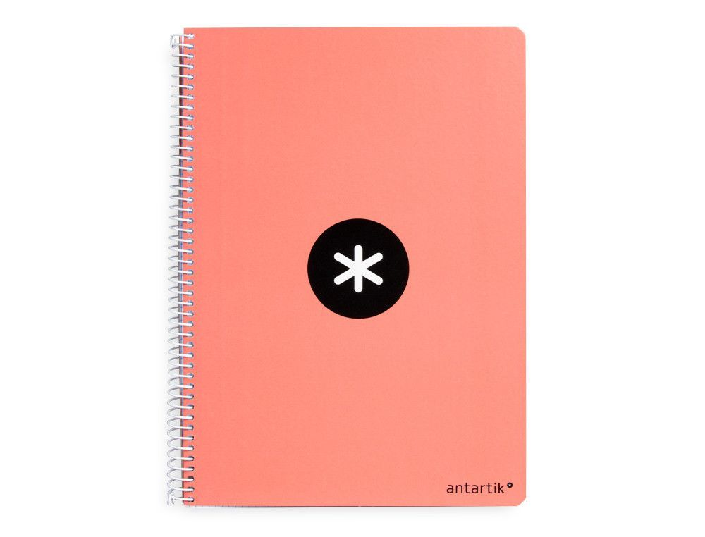 Cuaderno espiral liderpapel a4 antartik tapa dura 80h 100gr cuadro 4mm con margen color coral