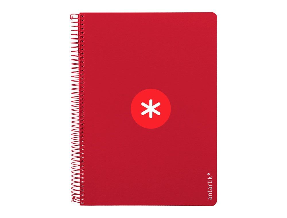 Cuaderno espiral liderpapel a4 antartik tapa dura 80h 90gr cuadro 4mm con margen color frambuesa