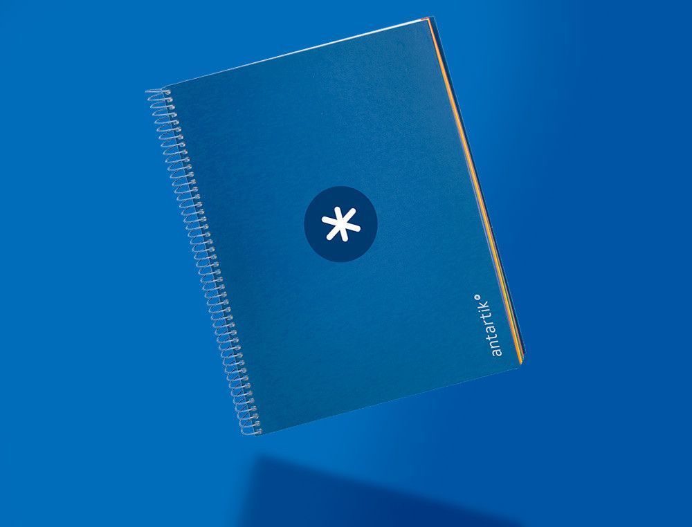 Cuaderno espiral liderpapel a4 micro antartik tapa forrada 120h 90 gr horizontal 5 banda4 taladros color azul oscuro