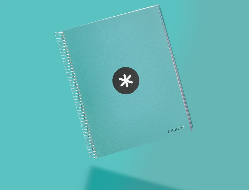 Cuaderno espiral liderpapel a4 micro antartik tapa forrada 120h 90 gr liso 5 bandas 4 taladros color menta