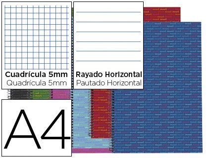 Cuaderno espiral liderpapel a4 micro jolly multidisciplina tapa forrada 140h 75gr 28h 5mm 112h