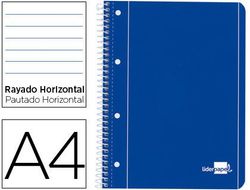 Cuaderno Espiral Liderpapel A4 Micro Serie Azul Tapa Blanda 80H 80 Gr Horizontal con Margen 4 Taladros Azul
