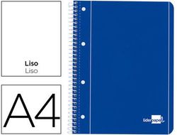 Cuaderno Espiral Liderpapel A4 Micro Serie Azul Tapa Blanda 80H 80 Gr Liso con Margen 4 Taladros Azul