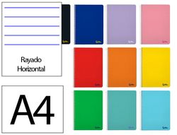 Cuaderno espiral liderpapel A4 micro smart tapa blanda 80h 75gr horizontal 7mm doble margen 4 taladros colores