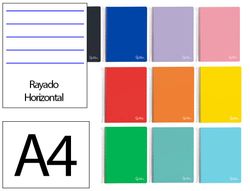 Cuaderno espiral liderpapel A4 micro witty tapa dura 120h 90gr horizontal 8mm 5 bandas 4 taladros colores surtidos