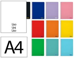 Cuaderno espiral liderpapel A4 smart tapa blanda 80h 75gr liso sin margen colores surtidos