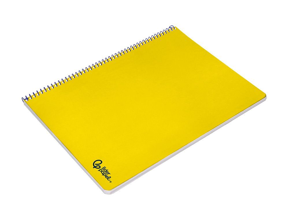Cuaderno espiral liderpapel A4 smart tapa blanda 80h 75gr pauta 2,5mm con margen color amarillo