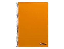 Cuaderno espiral liderpapel A4 smart tapa blanda 80h 75gr rayado horizontal con margen color naranja