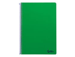 Cuaderno espiral liderpapel A4 smart tapa blanda 80h 75gr rayado horizontal con margen color verde