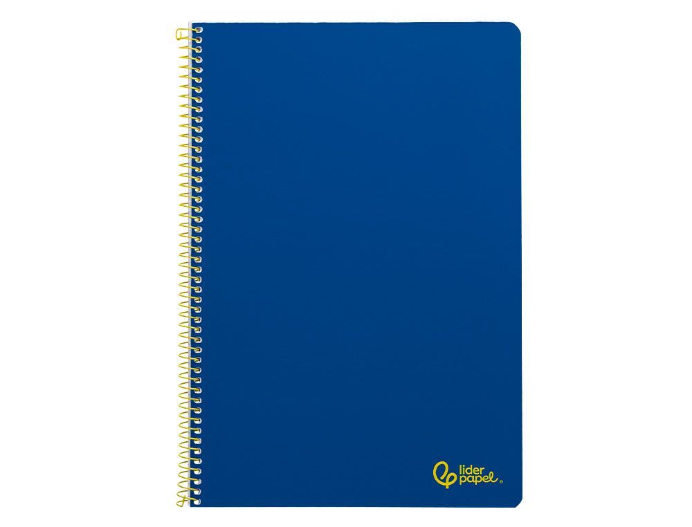 Cuaderno espiral liderpapel A4 smart tapa blanda 80h 75gr rayado horizontal con margen color azul oscuro