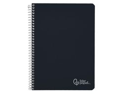Cuaderno espiral liderpapel A4 witty tapa dura 80h 90gr pauta 2,5mm con margen color negro