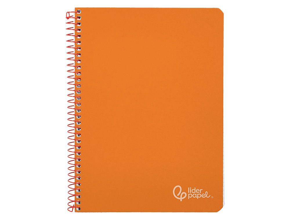 Cuaderno espiral liderpapel A4 witty tapa dura 80h 90gr pauta 2,5mm con margen color naranja