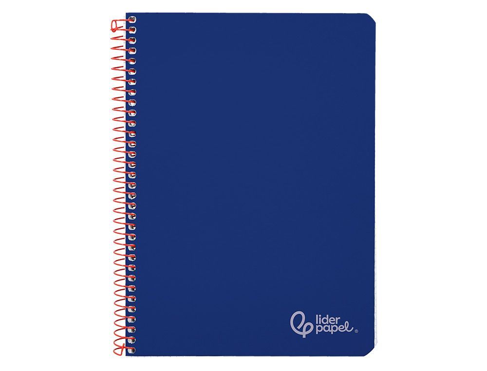 Cuaderno espiral liderpapel A4 witty tapa dura 80h 90gr pauta 3,5mm con margen color azul oscuro