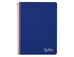 Cuaderno espiral liderpapel A4 witty tapa dura 80h 90gr pauta 3,5mm con margen color azul oscuro