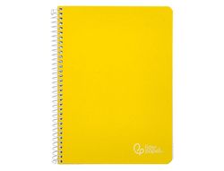 Cuaderno espiral liderpapel A4 witty tapa dura 80h 90gr pauta 3,5mm con margen color amarillo