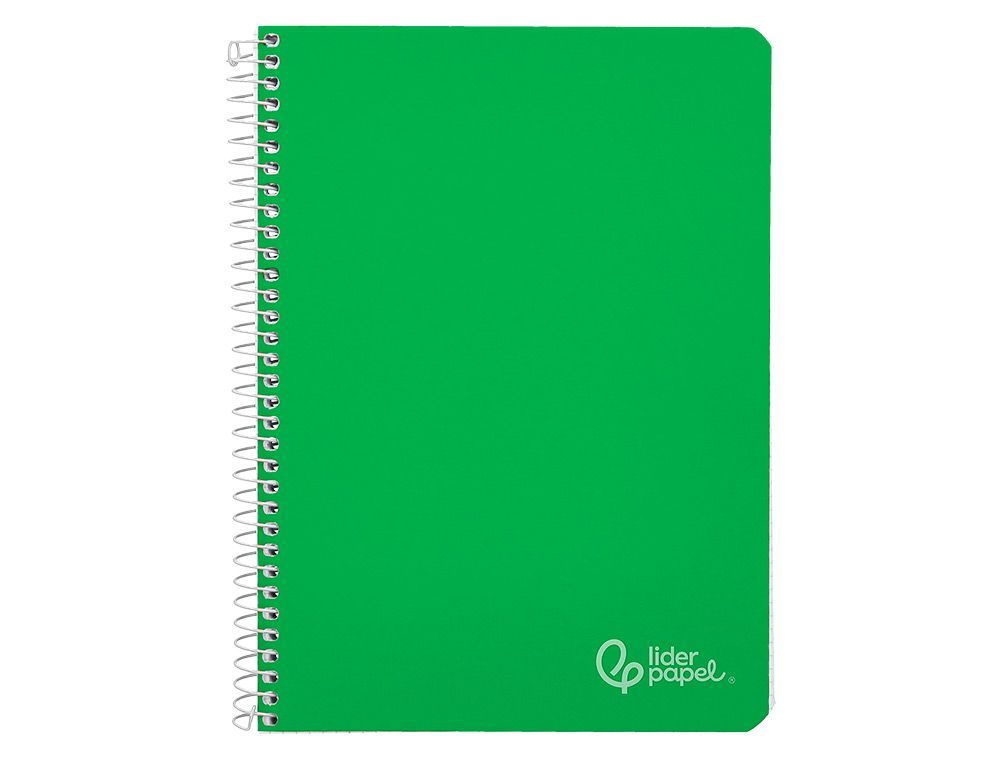 Cuaderno espiral liderpapel A4 witty tapa dura 80h 90gr rayado horizontal con margen color verde