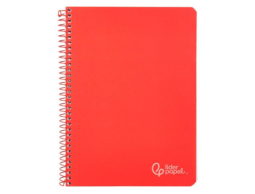 Cuaderno espiral liderpapel A4 witty tapa dura 80h 90gr rayado horizontal con margen color rojo