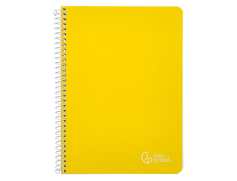 Cuaderno espiral liderpapel A4 witty tapa dura 80h 90gr rayado horizontal con margen color amarillo