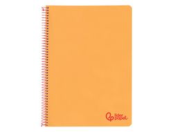 Cuaderno espiral liderpapel A4 wonder tapa plastico 80h 90gr pauta estrecha 2,5mm con margen color naranja