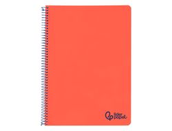 Cuaderno espiral liderpapel A4 wonder tapa plastico 80h 90gr pauta estrecha 2,5mm con margen color rojo