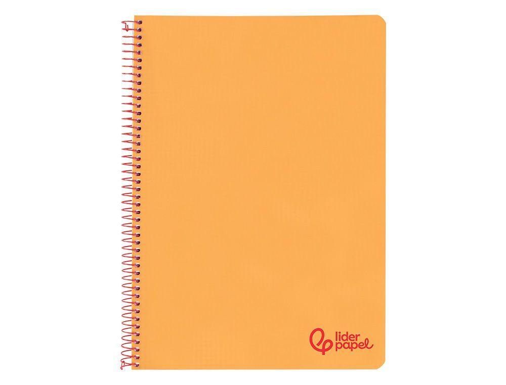 Cuaderno espiral liderpapel A4 wonder tapa plastico 80h 90gr rayado horizontal con margen color naranja