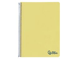Cuaderno espiral liderpapel A4 wonder tapa plastico 80h 90gr rayado horizontal con margen color amarillo
