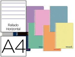 Cuaderno espiral liderpapel a4 wonder tapa plastico 80h 90gr rayado horizontal con margen colores surtidos