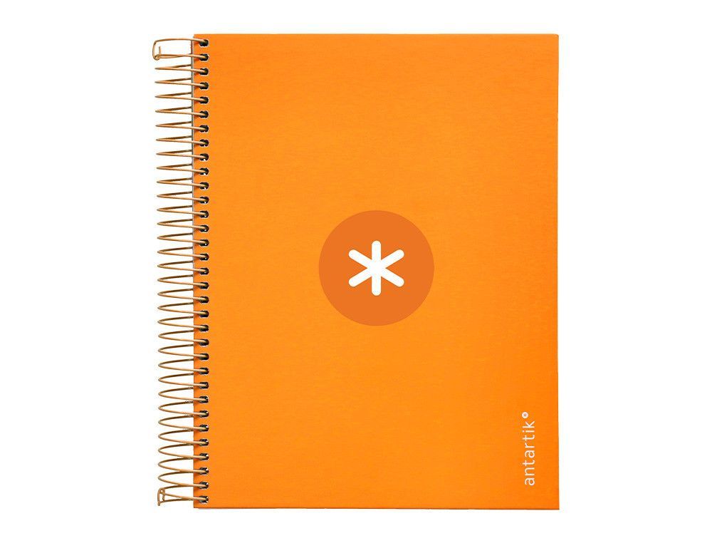 Cuaderno espiral liderpapel a5 micro antartik tapa forrada 120h 90 gr cuadro 5mm 5 banda6 taladros color mostaza