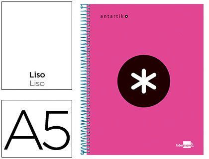 Cuaderno Espiral Liderpapel A5 Micro Antartik Tapa Forrada 120H 90 gr Liso con Bandas 6 Taladros Color Rosa Fluor