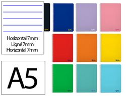 Cuaderno espiral liderpapel A5 micro smart tapa blanda 80h 75gr horizontal 7mm doble margen 6 taladros colores