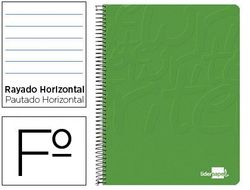 Cuaderno espiral liderpapel folio write tapa blanda 80h 60gr horizontal con margen color verde