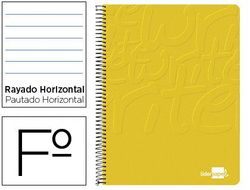 Cuaderno espiral liderpapel folio write tapa blanda 80h 60gr horizontal con margen color amarillo