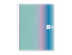 Cuaderno espiral miquelrius din a4 120 hojas 70 gr cuadro 5 mm tapa polipropileno aurora santorini