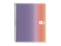 Cuaderno espiral miquelrius din a4 120 hojas 70 gr cuadro 5 mm tapa polipropileno aurora provence