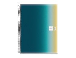 Cuaderno espiral miquelrius din a4 120 hojas 70 gr cuadro 5 mm tapa polipropileno aurora iceland