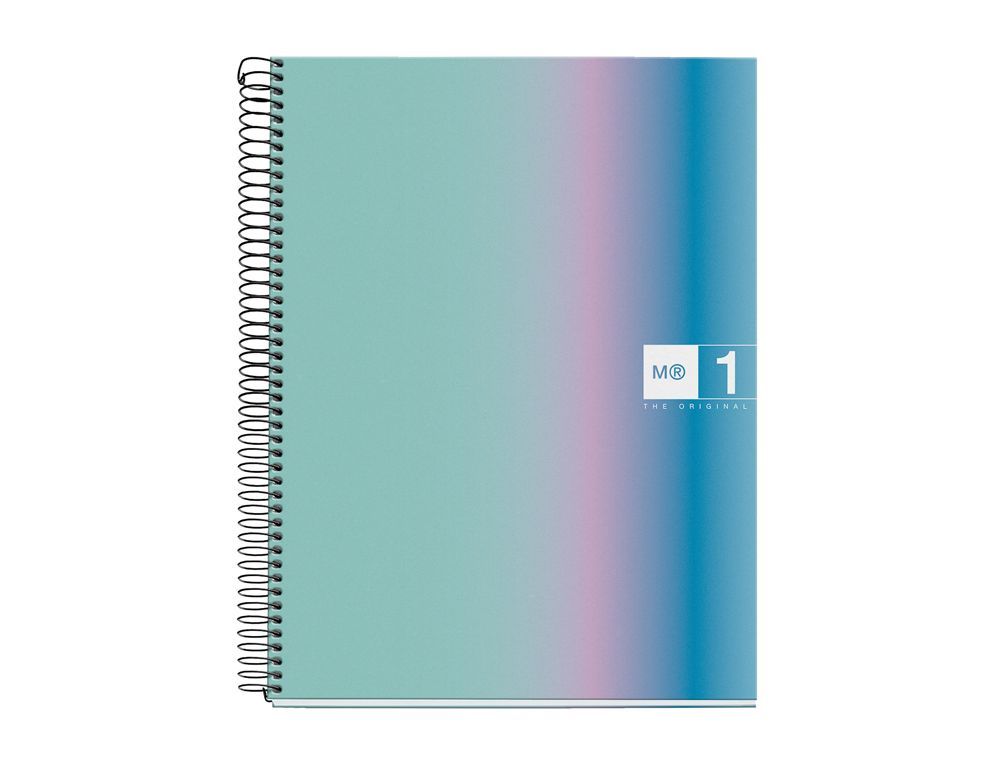 Cuaderno espiral miquelrius din A4 80 hojas 90 gr cuadro 5 mm tapa forrada aurora santorini