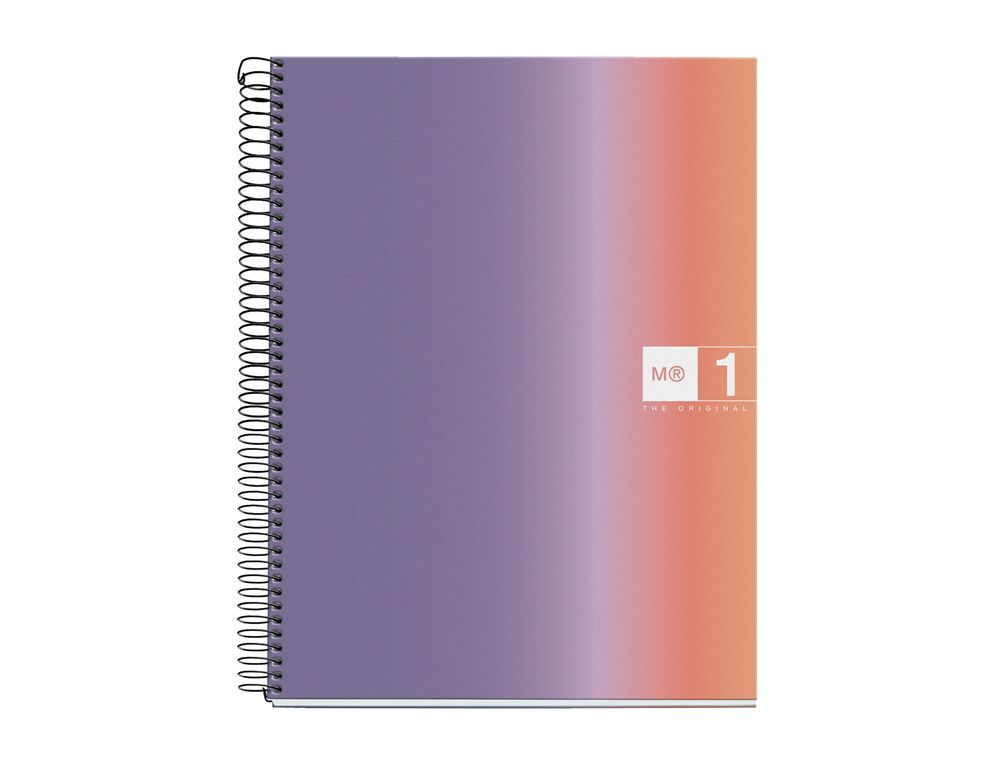 Cuaderno espiral miquelrius din A4 80 hojas 90 gr cuadro 5 mm tapa forrada aurora provence