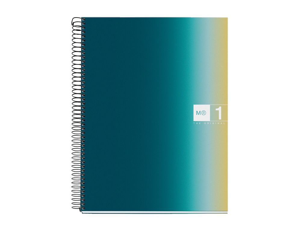 Cuaderno espiral miquelrius din A4 80 hojas 90 gr cuadro 5 mm tapa forrada aurora iceland