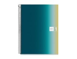 Cuaderno espiral miquelrius din A4 80 hojas 90 gr cuadro 5 mm tapa forrada aurora iceland